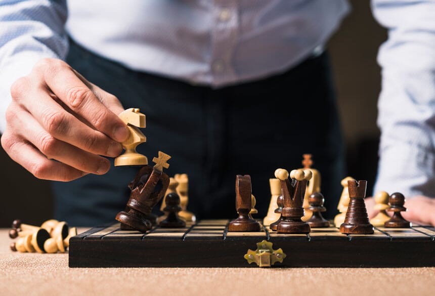 office playing chess